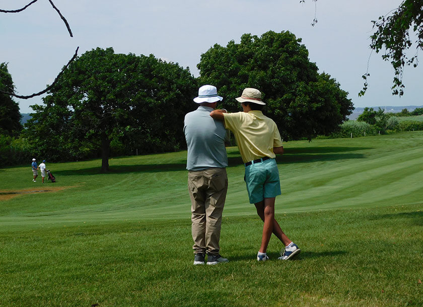 golfers on course