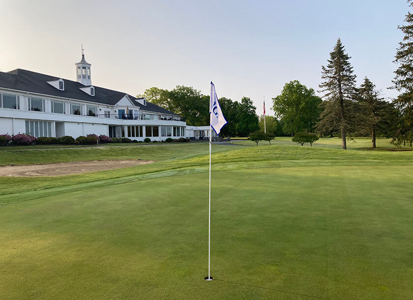 golf course and flag